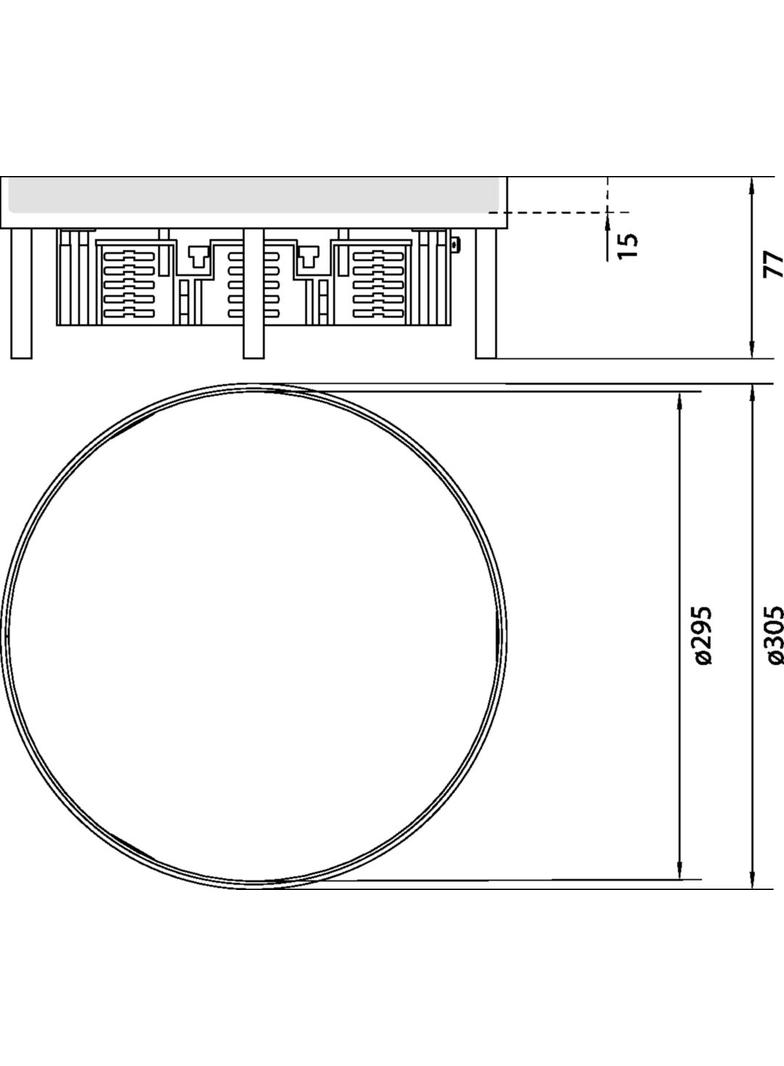 tehalit.VE-EE Pokrywa pełna IP54 5kN EKR12 fi306 15mm stal nierdzewna EKR120BL15 HAGER