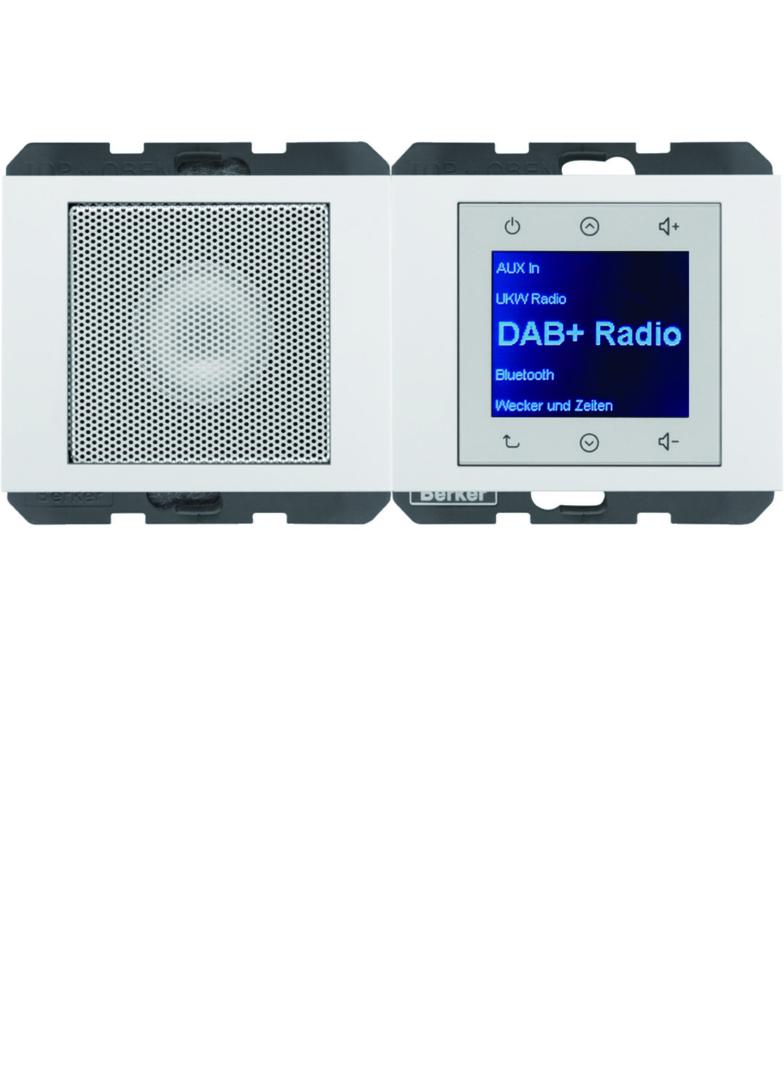 Berker K.1 Radio Touch podtynkowe DAB+ Bluetooth z głośnikiem biały połysk 30807009 HAGER