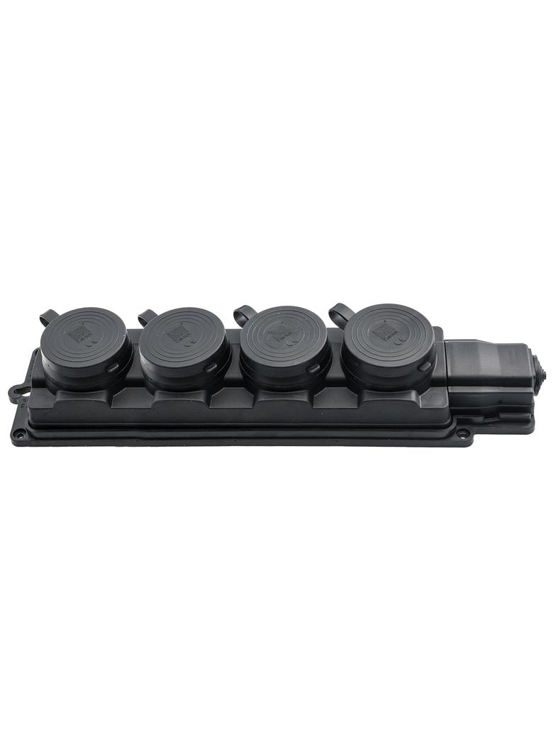 listwa gumowa 4-gniazdowa Czarna IP44 schuko D.3159/4-S PAWBOL
