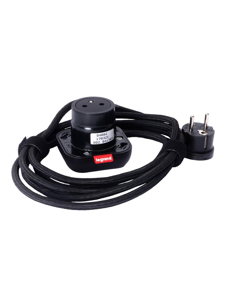 INCARA: ELECTR'ON - PODSTAWA 1X2P+Z - 2,5 M-CZARNY, Legrand