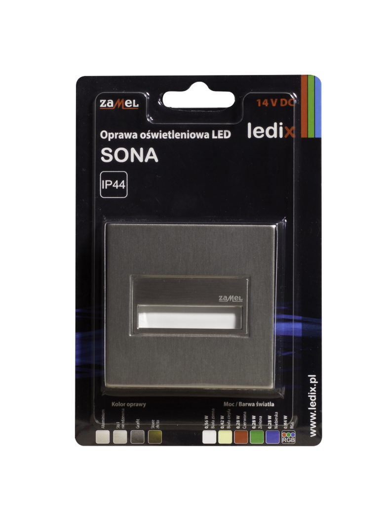 Oprawa LED SONA kwadratowa PT 14V DC STA biała ciepła TYP: 14-211-22
