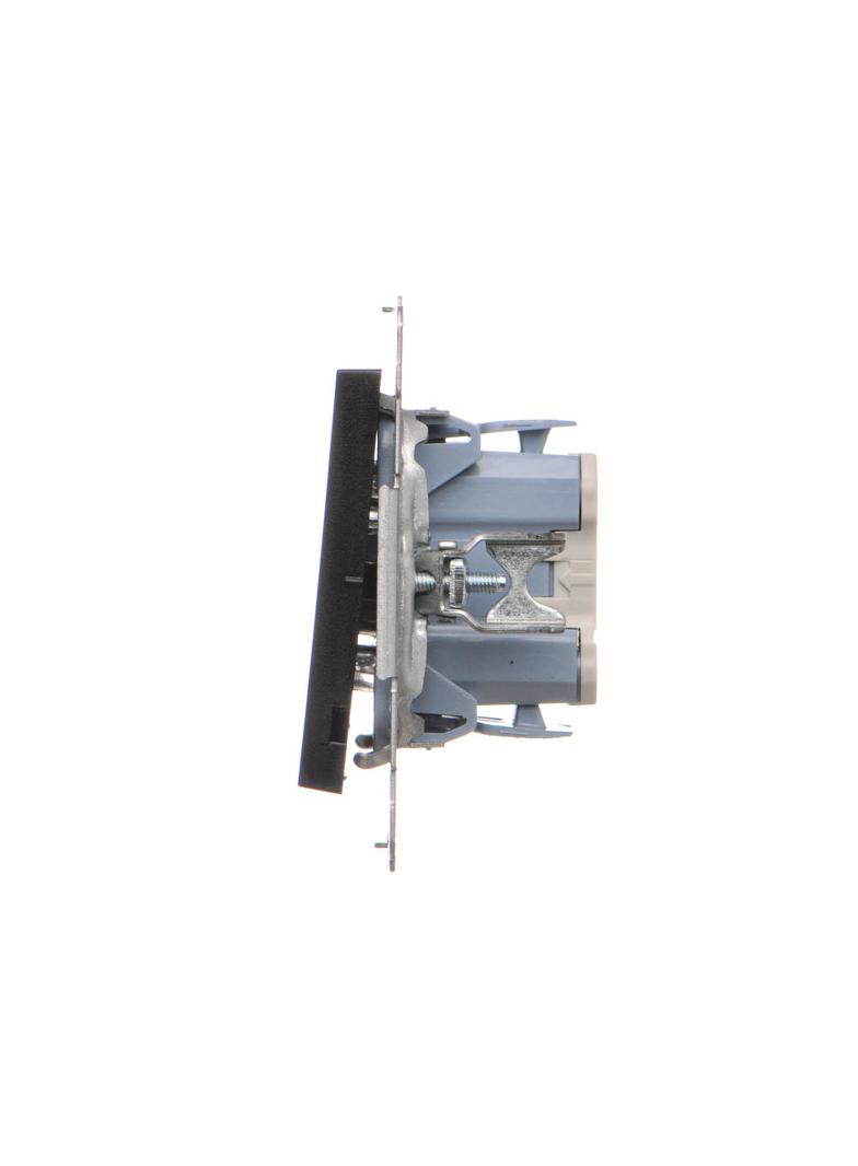 Simon 55 Przycisk zwierny pojedynczy rozwierny bez piktogramu szybkozłączka Czarny mat