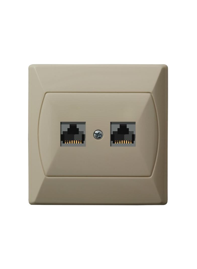 AKCENT Gniazdo komputerowe podwójne, kat. 5e MMC - kolor beżowy