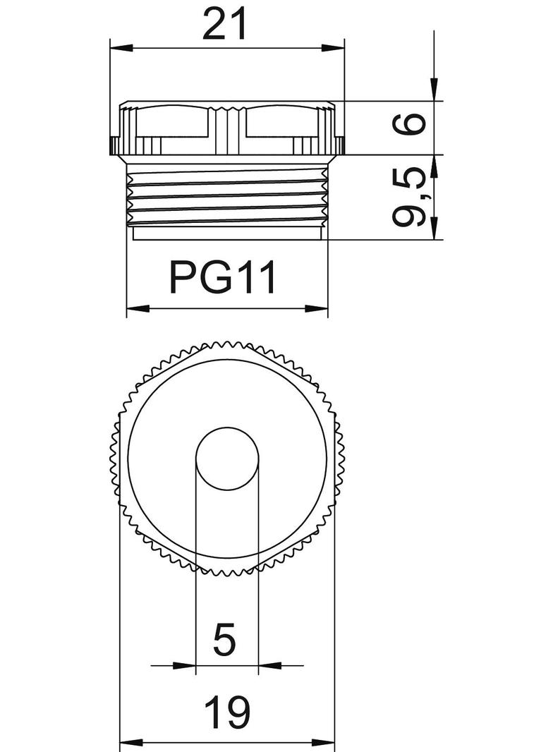 90, ZAŚLEPKI PG11 Z PRZEB.PRZEP.SZ