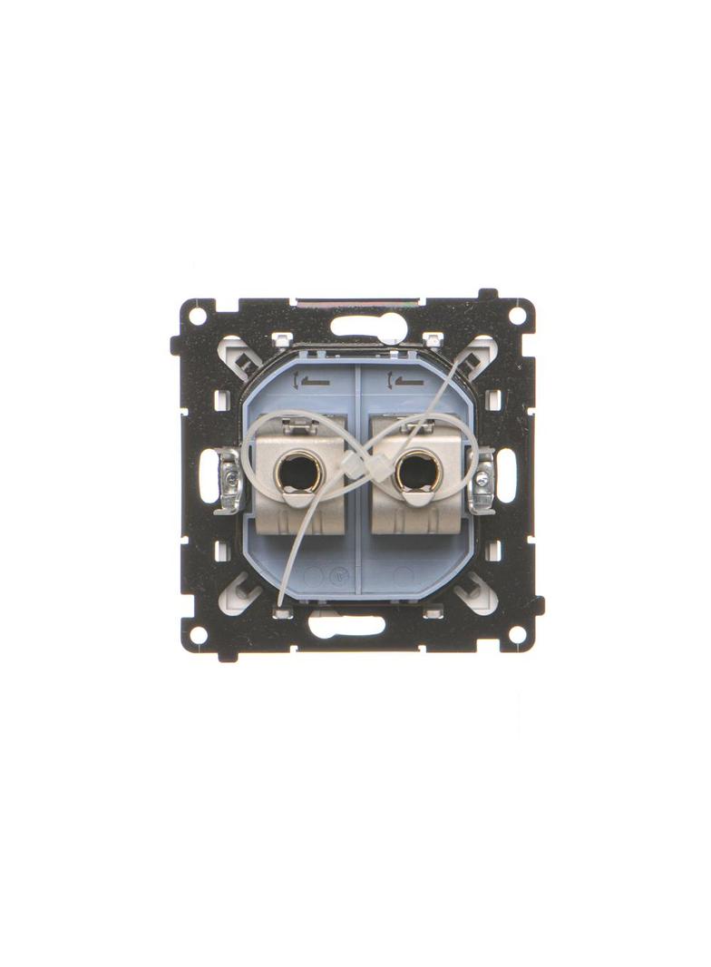 Simon 55 Gniazdo komputerowe podwójne RJ45 kategoria 6 ekranowane z przesłoną przeciwkurzową Aluminium mat T62E.01/143 KONTAKT