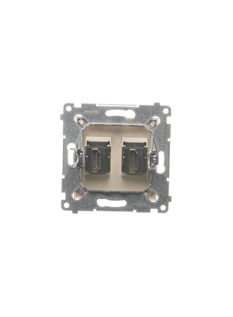 Simon 54 Gniazdo HDMI podwójne kremowy