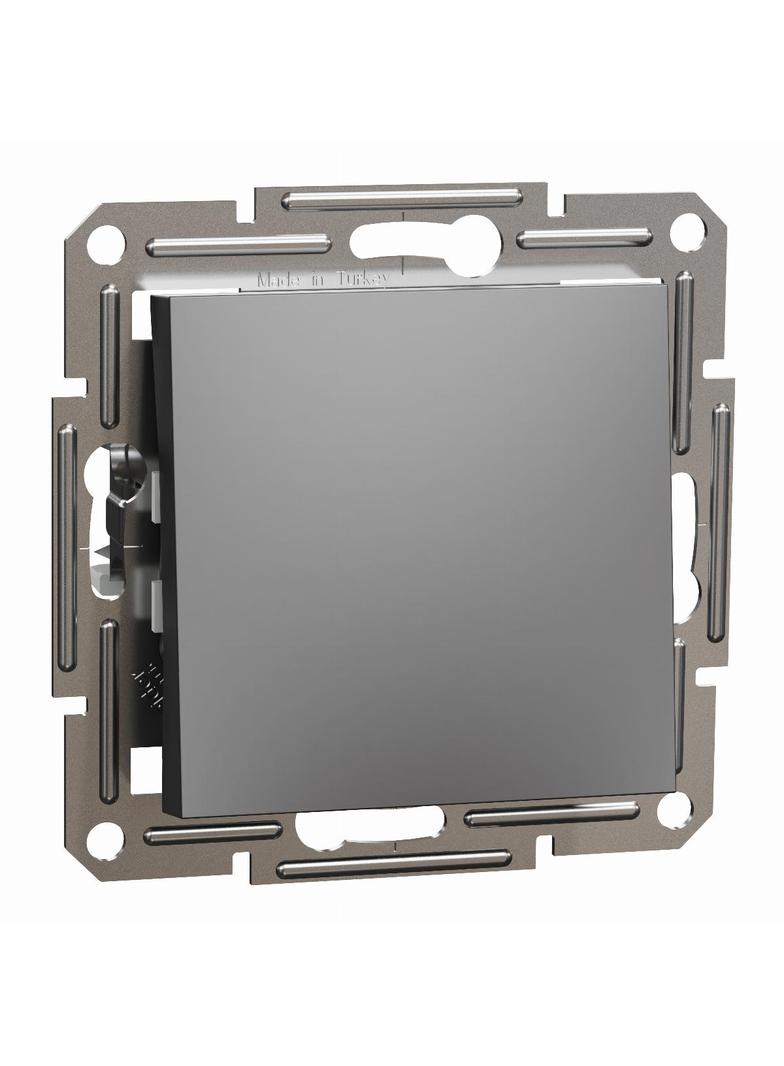 Asfora, przycisk 1-biegunowy, bez ramki, antracyt