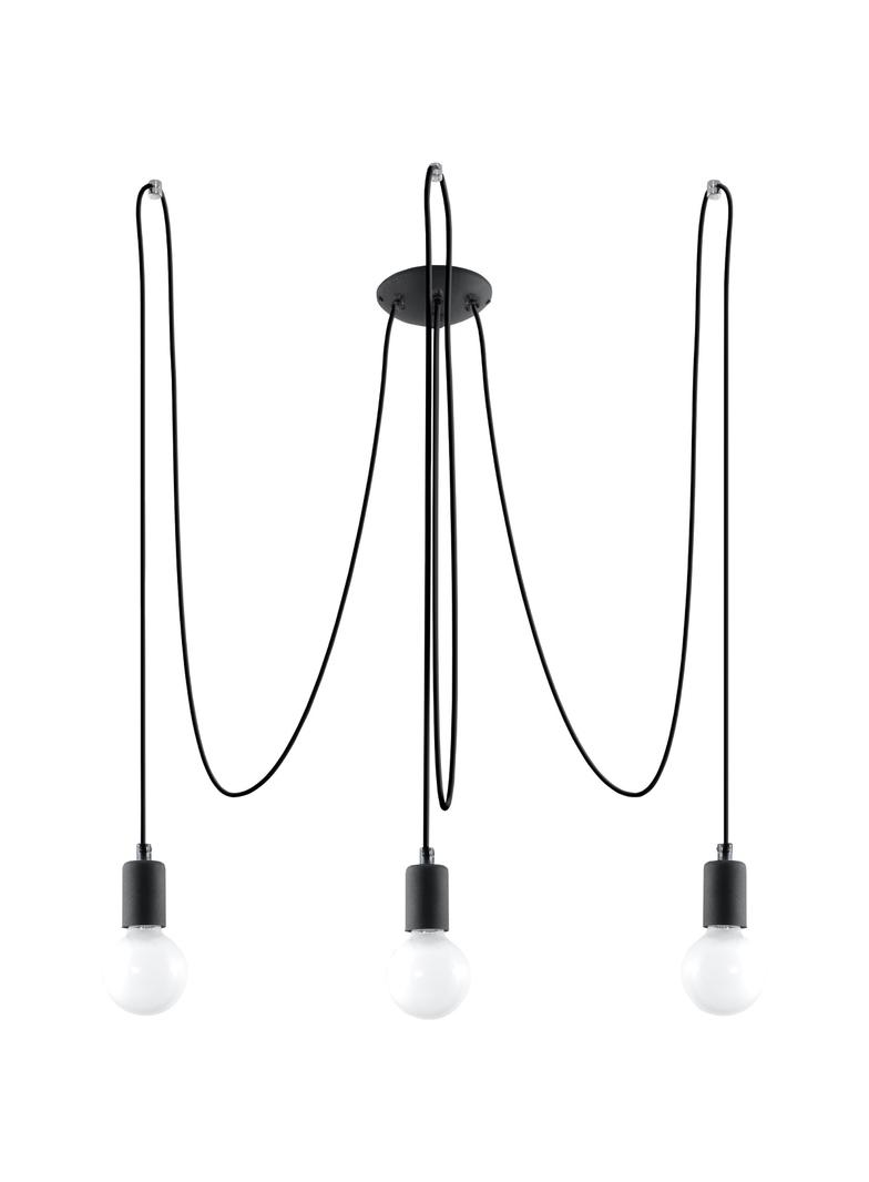 Sollux Żyrandol EDISON 3 czarny SL.0370