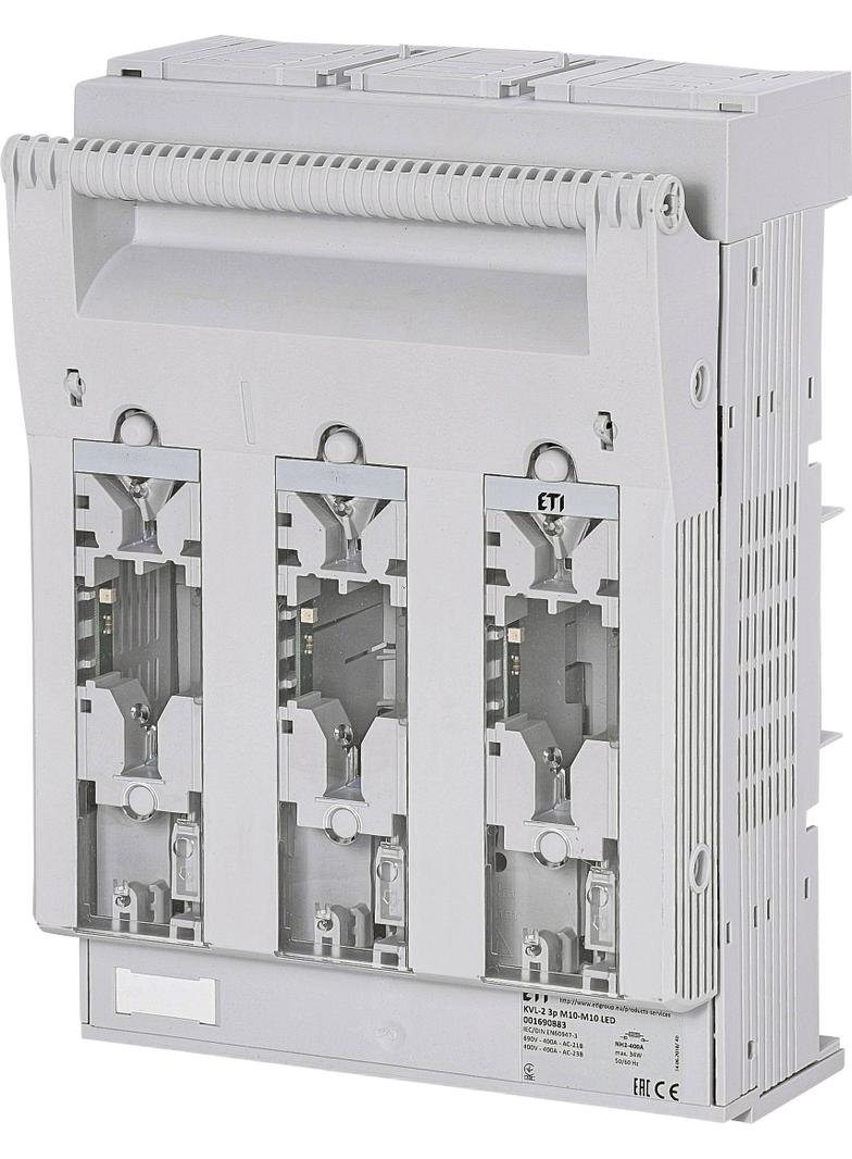 Rozłącznik bezpiecznikowy KVL-2 3P M10-M10 LED 001690883 ETI