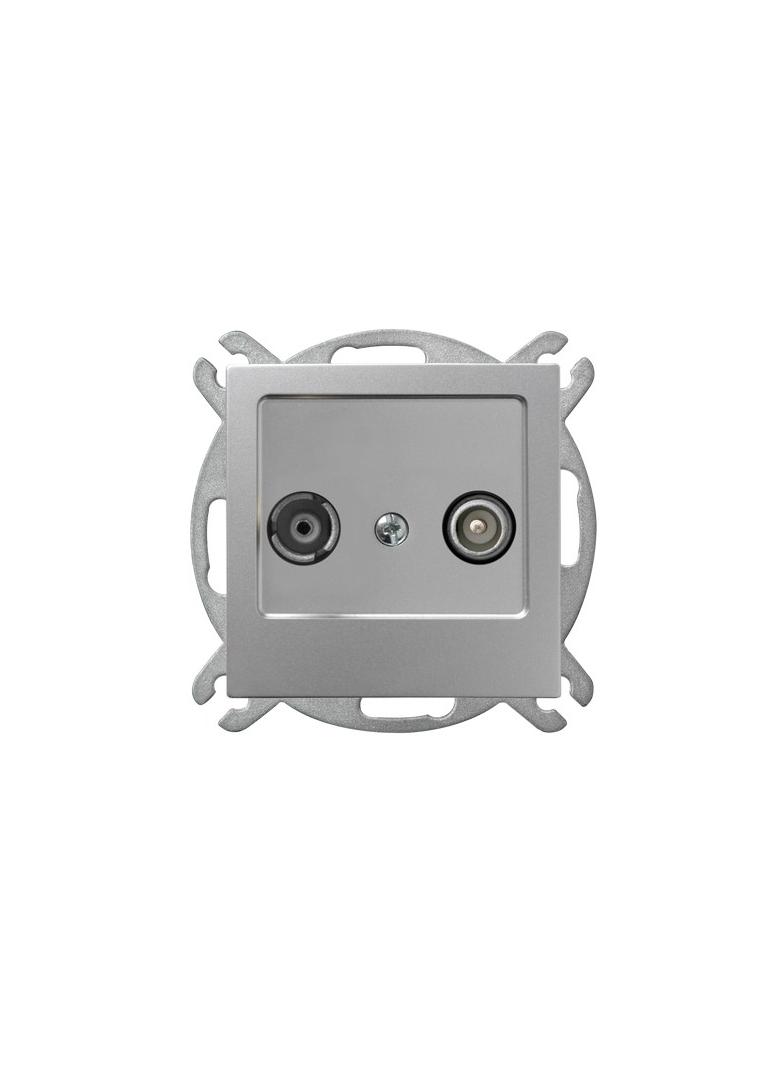 AS Gniazdo RTV przelotowe 14-dB - kolor srebro