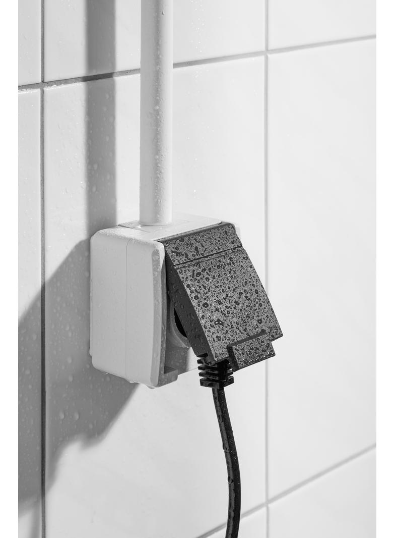 AQUANT 2K gniazdo natynkowe pojedyncze z uziemieniem 2P+Z IP 65 - kolor szary 7035/7016 5041-65 EP Nasielsk