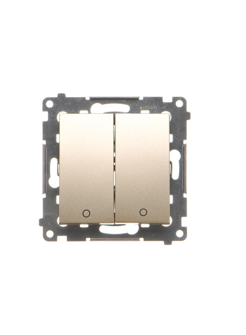 Simon 54 Łącznik dwubiegunowy podwójny 16A z. śrub. złoty mat
