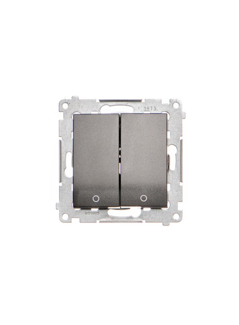 Simon 54 Łącznik dwubiegunowy podwójny 16A 250V zaciski śrubowe antracyt DW22A.01/48 KONTAKT