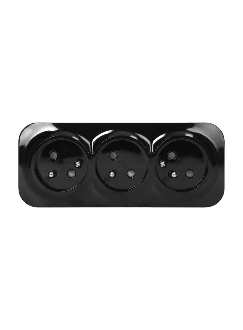 Gniazdo potrójne natynkowe ToDo 2P+Z IP20, 16A, 230V AC, 16A, 230V AC, czarny, 10 sztuk OR-OE-7209/B/10 ORNO