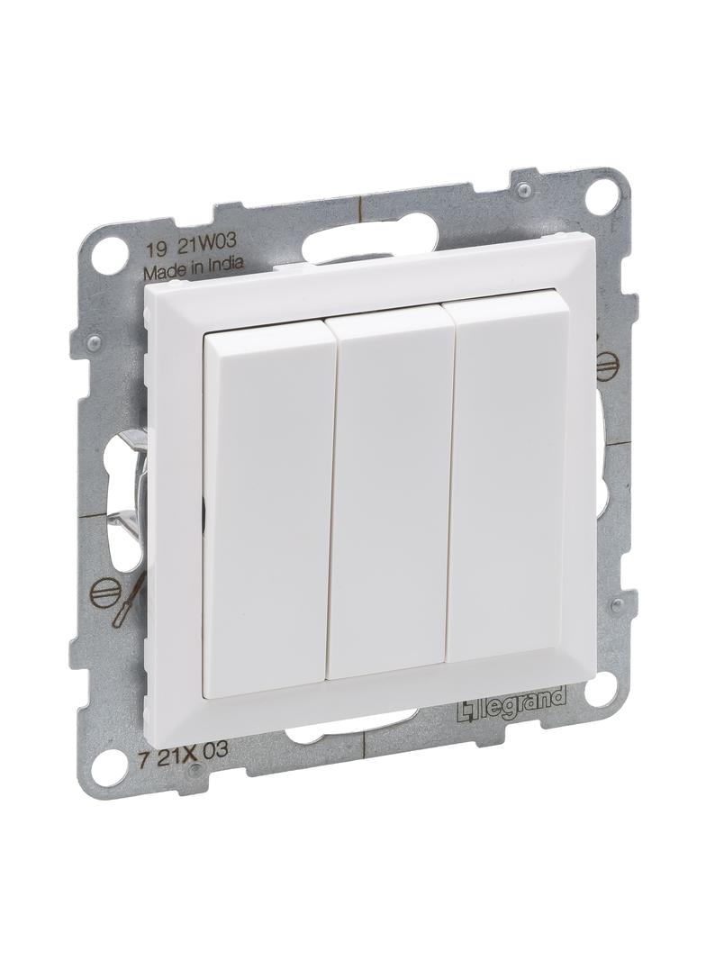 SUNO - Łącznik potrójny - 20 AX - 250 V~ - zaciski śrubowe, Biały, Legrand