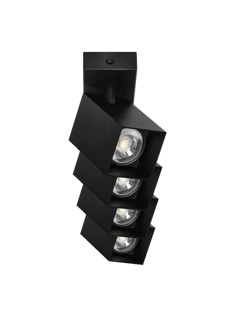KUBAR SP 4, oprawa ścienno-sufitowa, GU10 max. 4x35W, IP20, czarna AD-OP-6512BGU10 ORNO