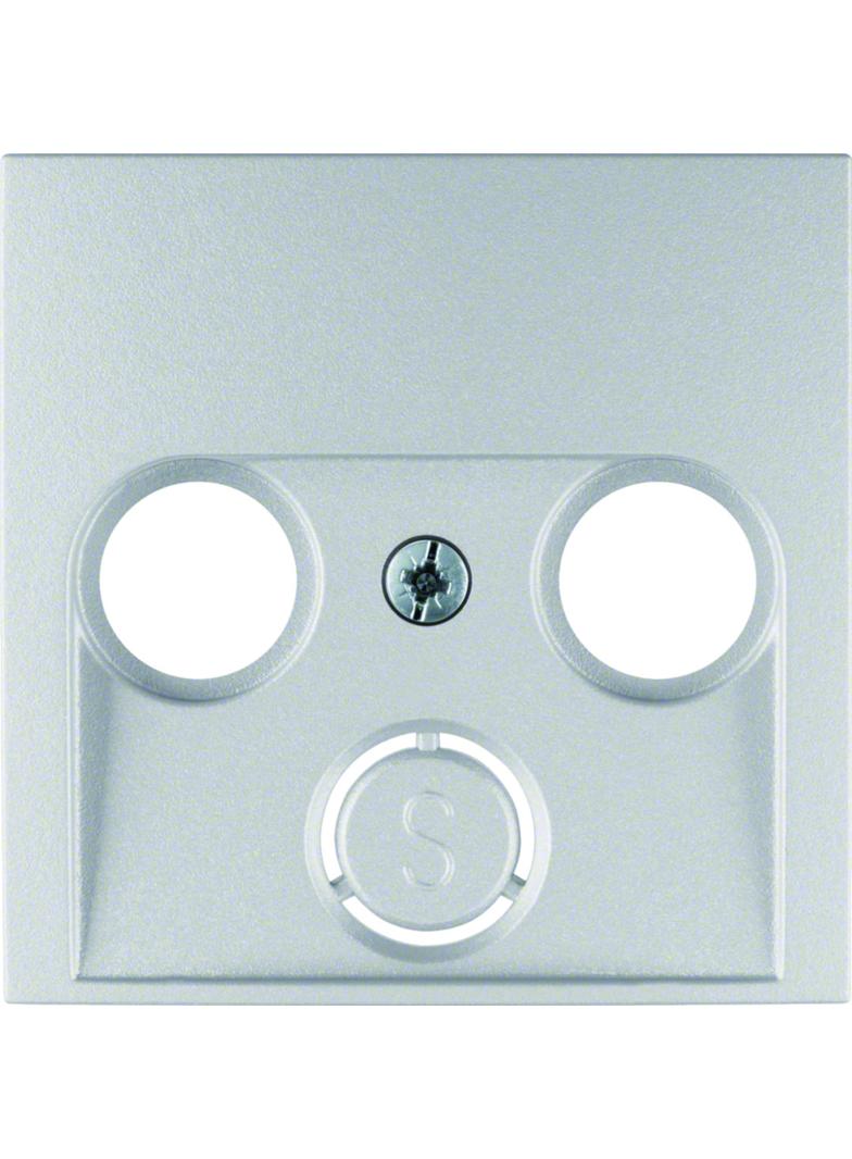 BERKER B.Kwadrat/B.7 Płytka czołowa do gniazda antracytowego 2- i 3-wyj. aluminium 12031404 HAGER