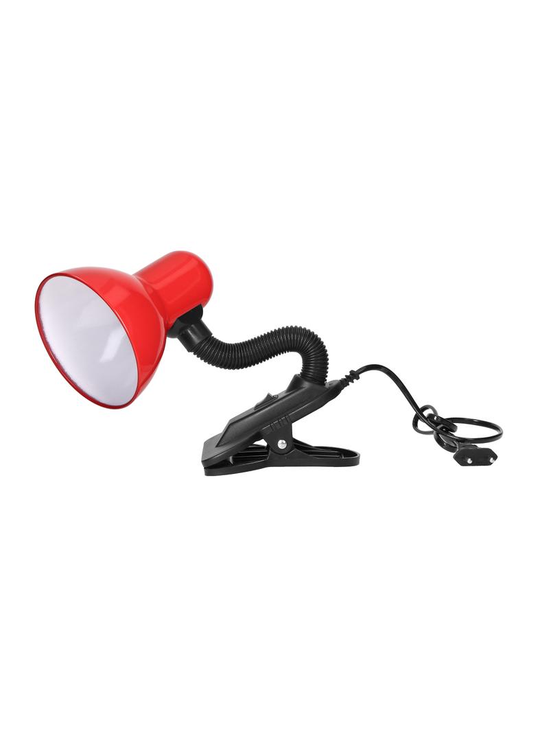 LATSA, lampa biurkowa z klipsem, 40W, E27, stal + tworzywo, czerwona DL-3/R ORNO