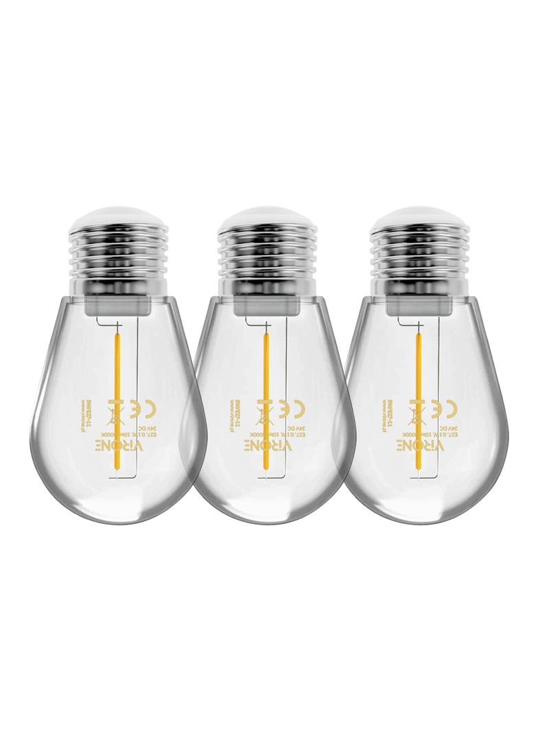 Zestaw 3 żarówek LED 0,1 W, 24 V, E27, 3000 K SW/E27-11/3 ORNO