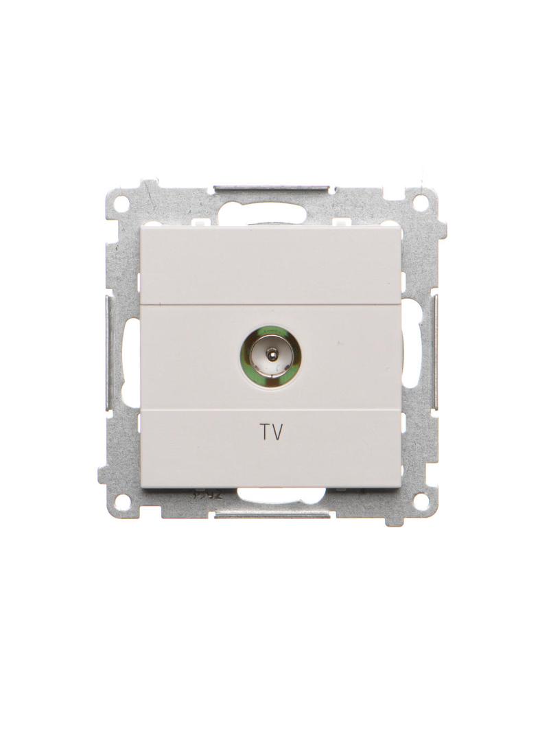 Simon 55 Gniazdo antenowe TV pojedyncze Do instalacji indywidualnych Jasnoszary mat