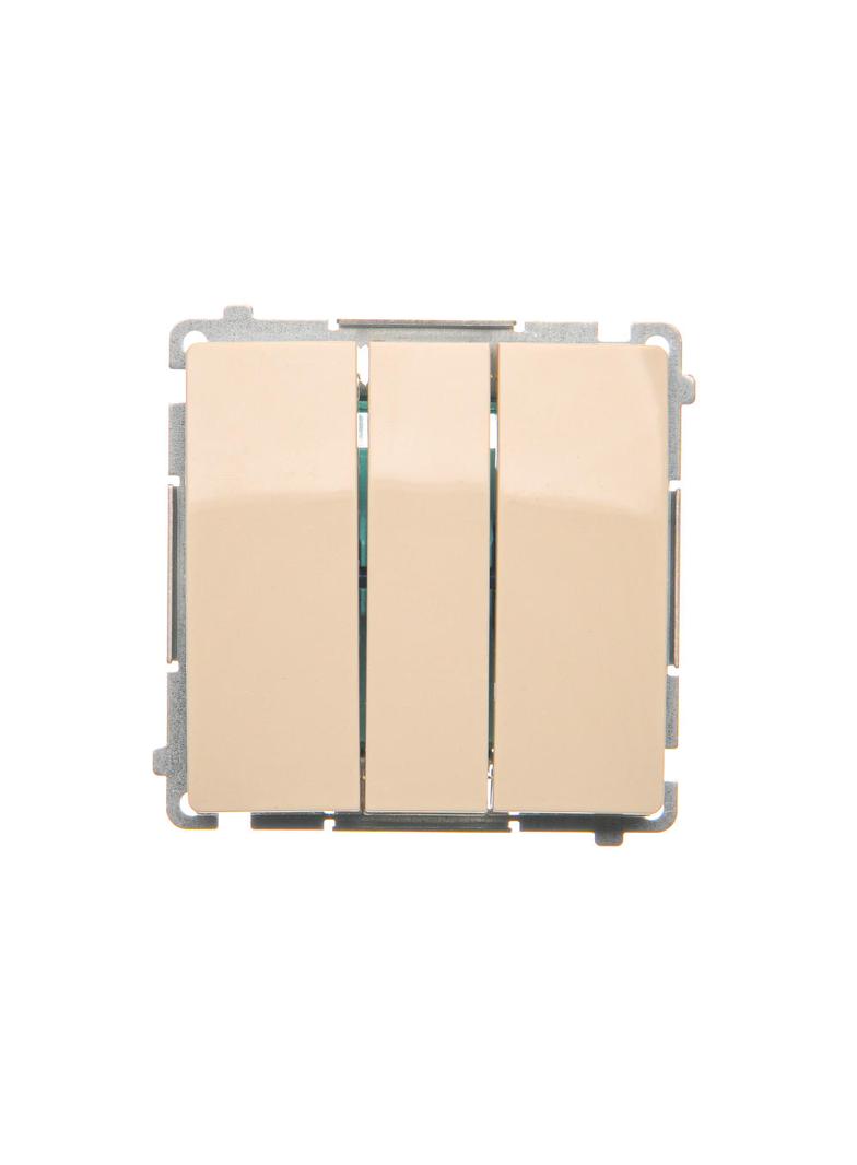 Simon Basic Łącznik potrójny z podświetleniem LED 10A szybkozłączka beż