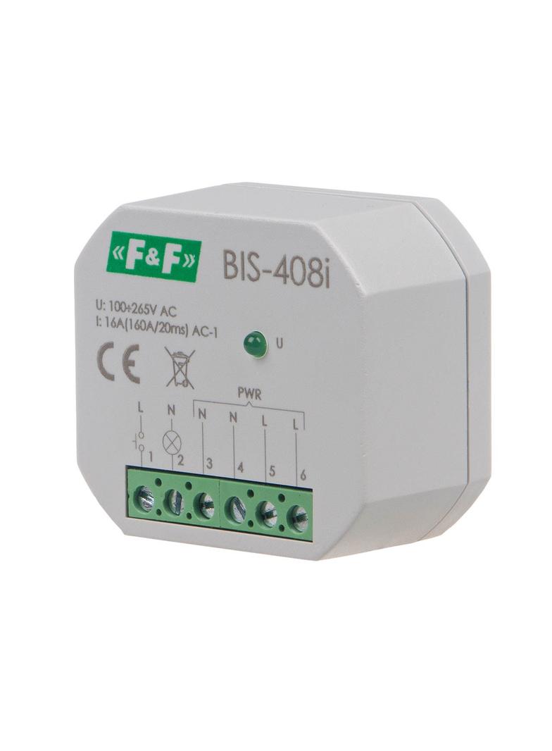 Przekaźnik bistabilny podtynkowy do podświetlanych przycisków z przekaźnikiem inrush 160A/20ms BIS-408-LED F&F