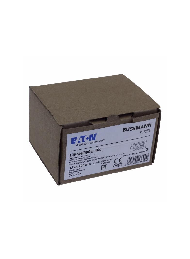 NH FUSE 125A 400V GG/GL SIZE 00 Wkładka NH00 125A 400V GL/GG podwójny wskaźnik 125NHG00B-400 EATON
