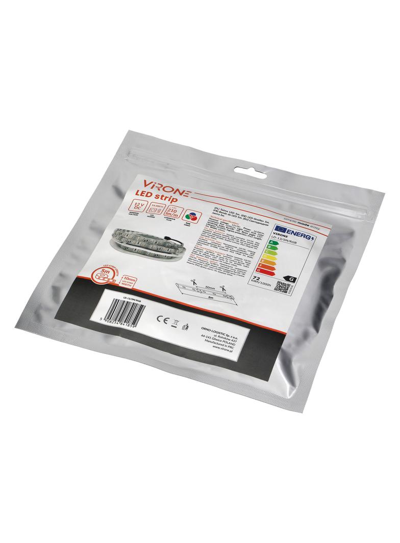 Taśma LED 12V 5050 60L/m 14,4W/m IP63 RGB 5m