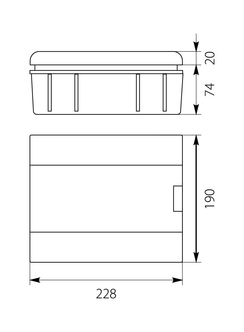 Rozdzielnica podtynkowa 1x8 IP40 SRp-8/B (N+PE) 2.12 OPATÓWEK