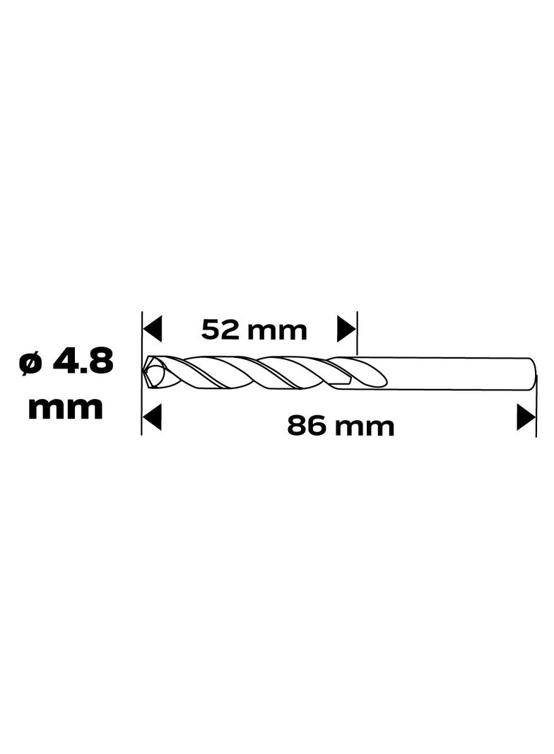 Wiertło do metalu HSS-CNC, 124°, "Pro-Tec", 4.8 mm