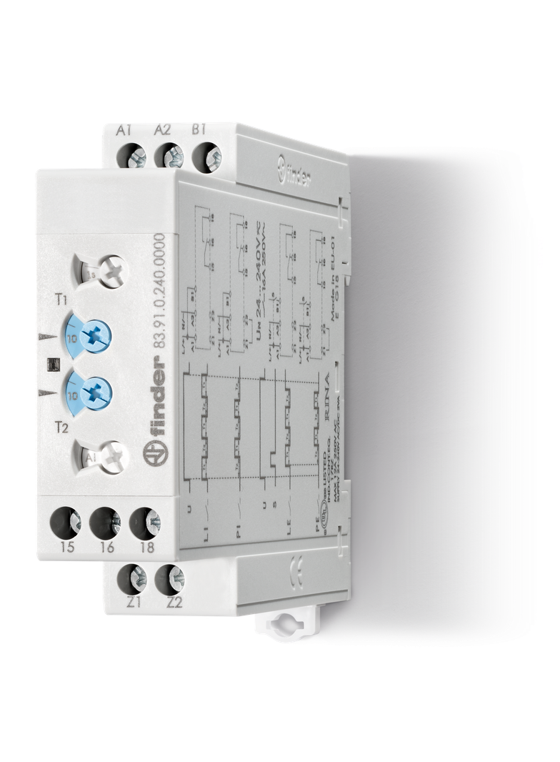 Przekaźnik czasowy modułowy serii 83: 1P 16A 24…240V AC/DC 83.91.0.240.0000 /5szt./ FINDER
