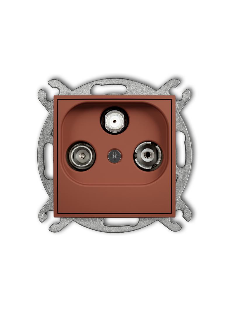 ICON Mechanizm gniazda abonenckiego RTV-SAT końcowego multimedialnego (Internet) terakota