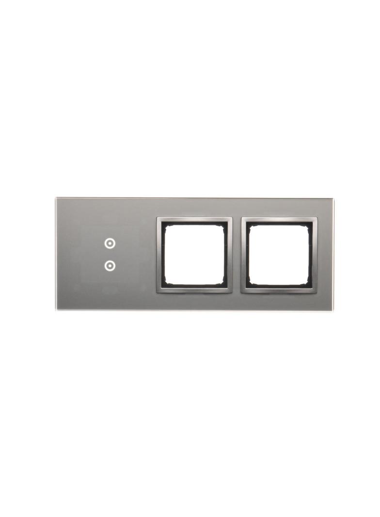 Simon 54 Touch Panel dotykowy S54 Touch 3 moduły 2 pola dotykowe pionowe + 2 otwory na osprzęty S54 srebrna mgła DSTR3300/71 KONTAKT