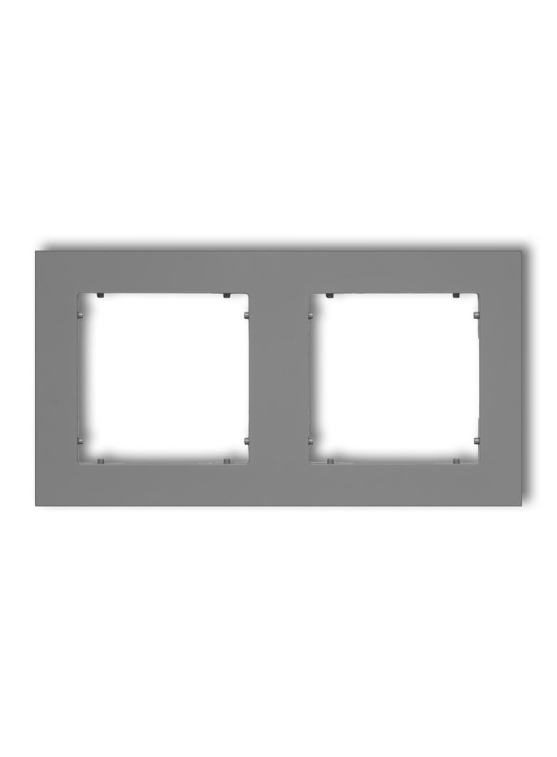 MINI Ramka uniwersalna podwójna z tworzywa szary mat