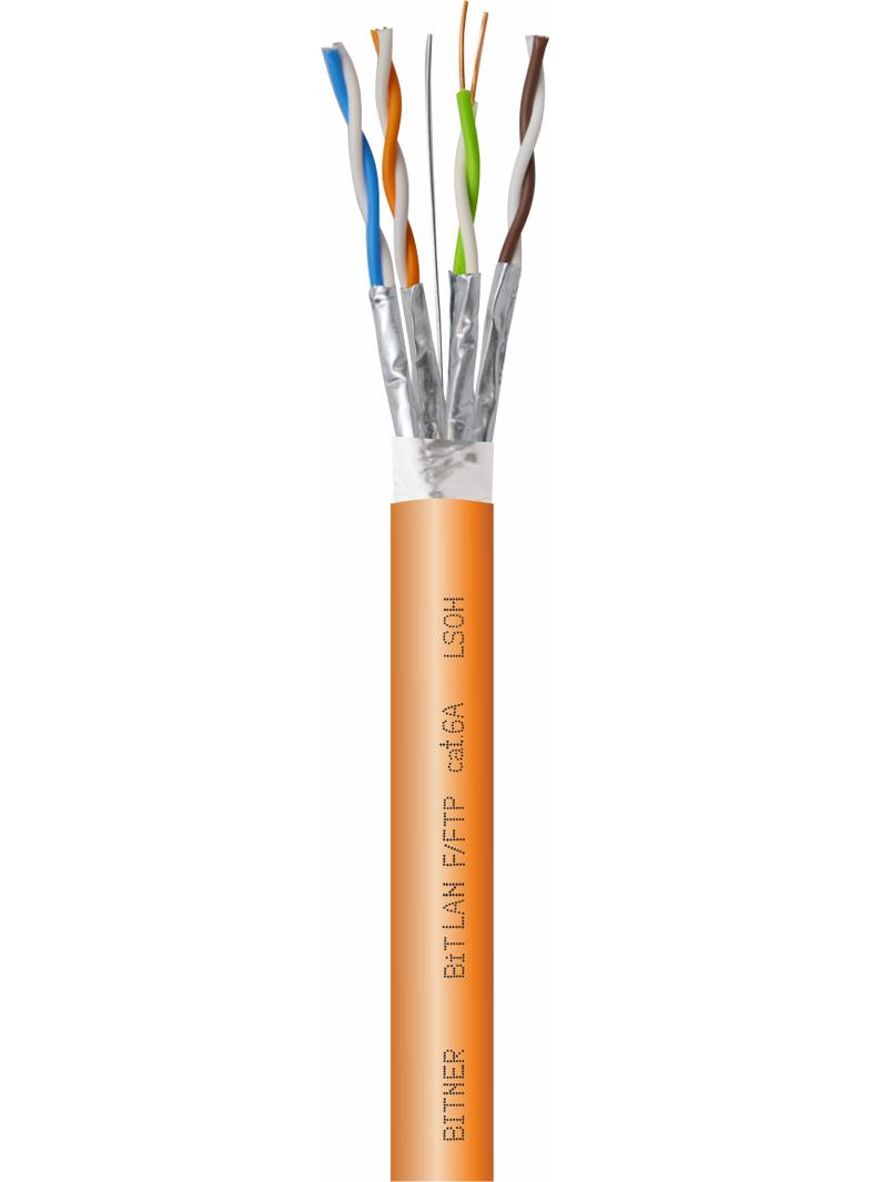 BiTLAN F/FTP 4x2x23 AWG cat. 6A 500MHz LSOH Kabel do sieci teleinformatycznych, podwójny ekran, bezhalogenowy TI0080 BITNER