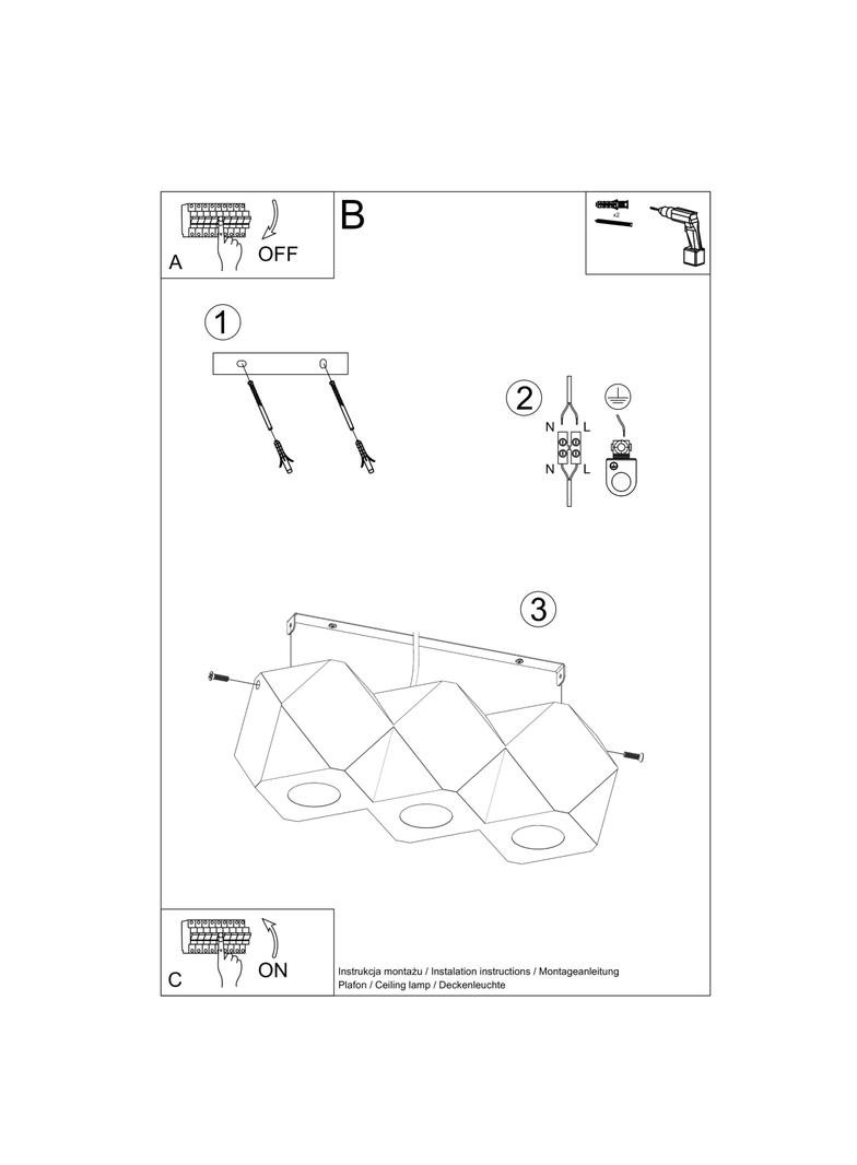 Sollux Plafon WOODY 3 naturalne drewno SL.1010