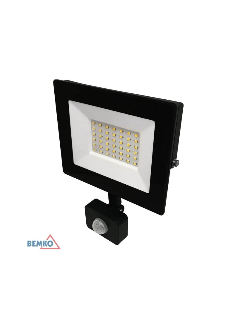 NAŚWIETLACZ LED SMD KASTEL 30W 4000K 2400LM IP65 CZARNY CZ. PIR