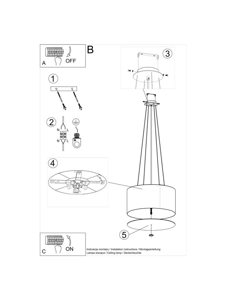 Sollux Żyrandol OTTO 50 czarny SL.0744