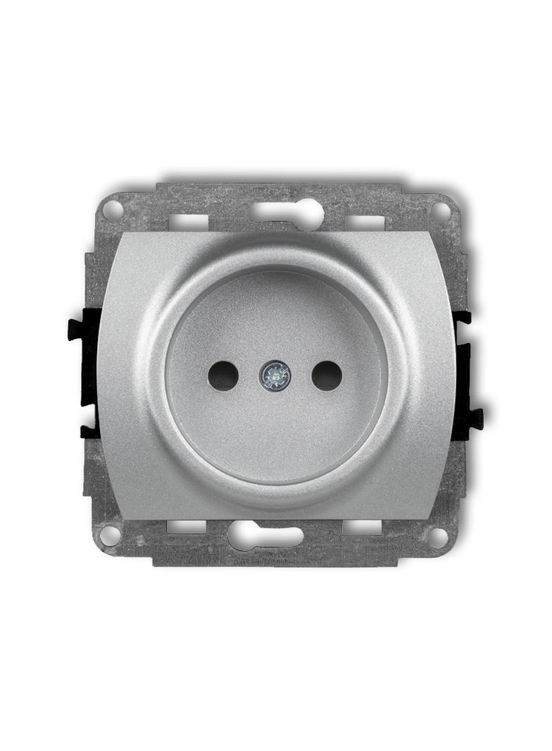 TREND Mechanizm gniazda pojedynczego bez uziemienia 2P (przesłony torów prądowych) srebrny metalik