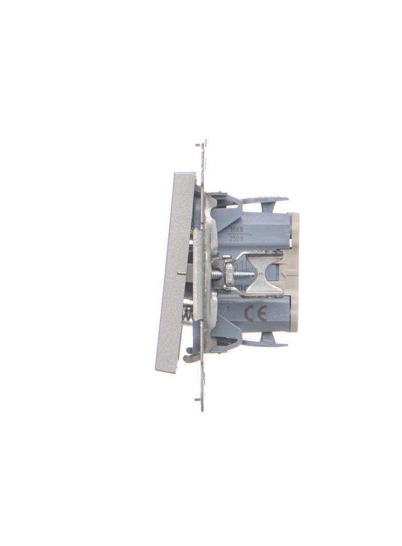 Simon 55 Przycisk zwierny /światło/ z podświetleniem LED szybkozłączka Aluminium mat