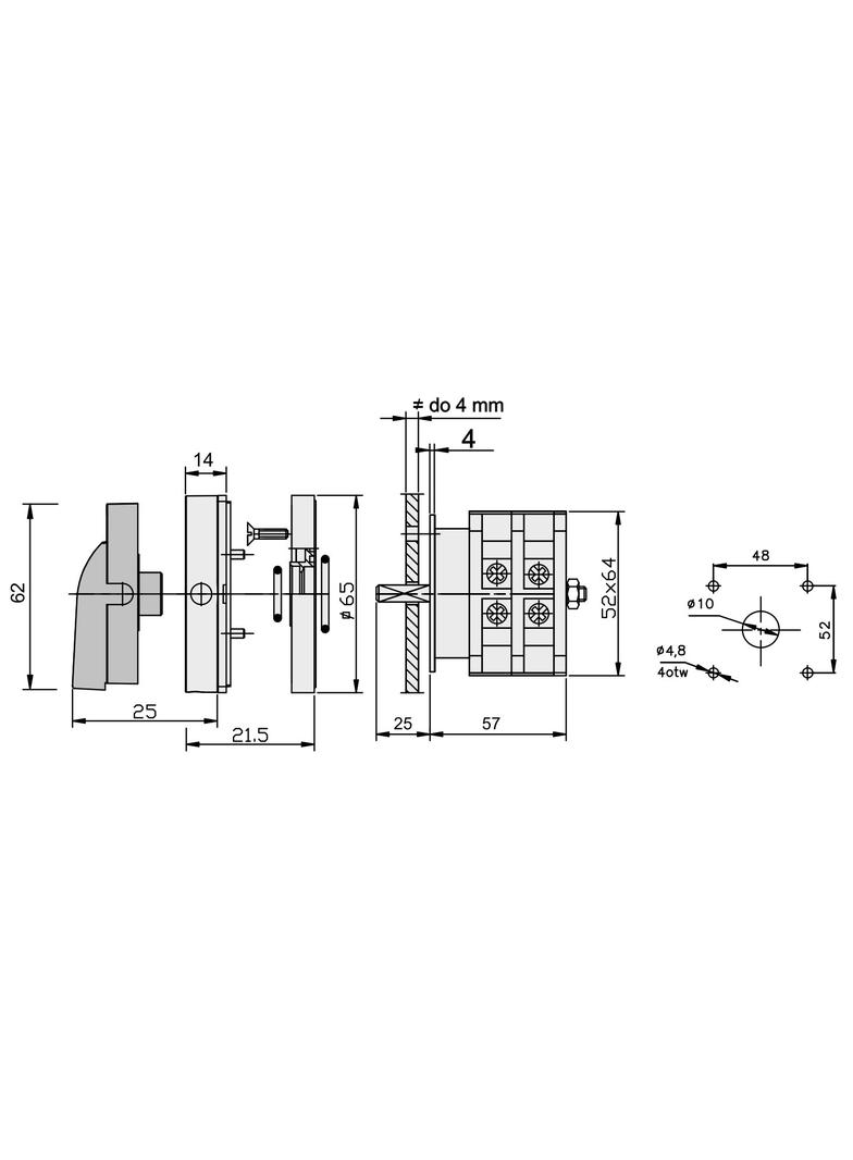 Łuk 40-15 Włącz-wyłącz  0-I na kłódkę IP-65