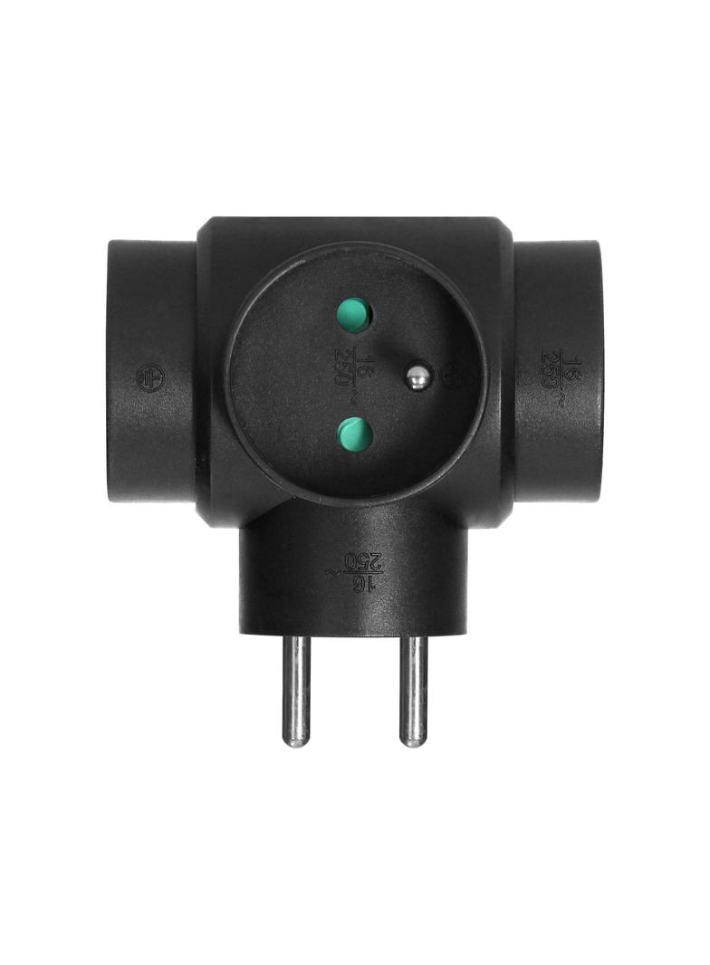 Rozgałęźnik 3x2P+Z czarny OR-AE-13184/B ORNO