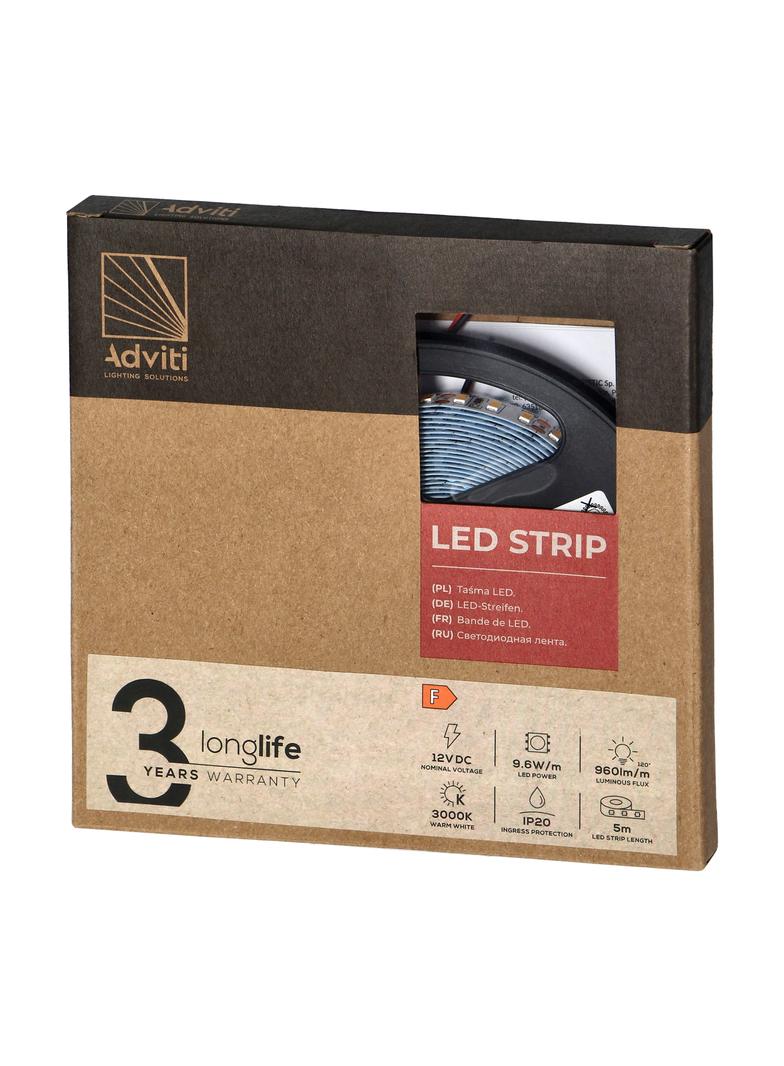 Taśma LED 12V 2835 120L/m 9,6W/m IP20 3000K 5m