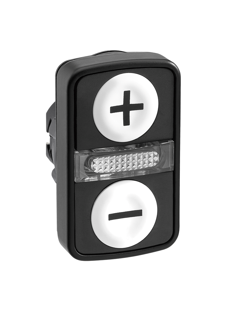 Harmony XB5 Przycisk dwuklawiszowego płaski/płaski biały/biały /+// LED plastikowy ZB5AW7A1715 SCHNE