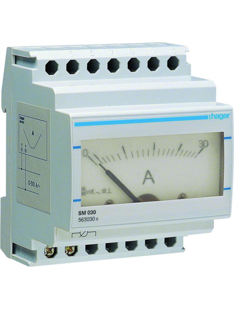 Amperomierz analogowy bezpośredni 0-30A SM030 HAGER