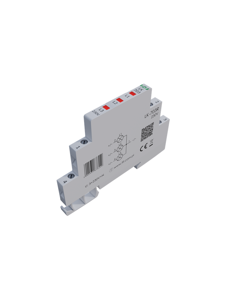 Lampka kontrolna zasilania 1/3S 3xLED czerwona LK-703R F&F