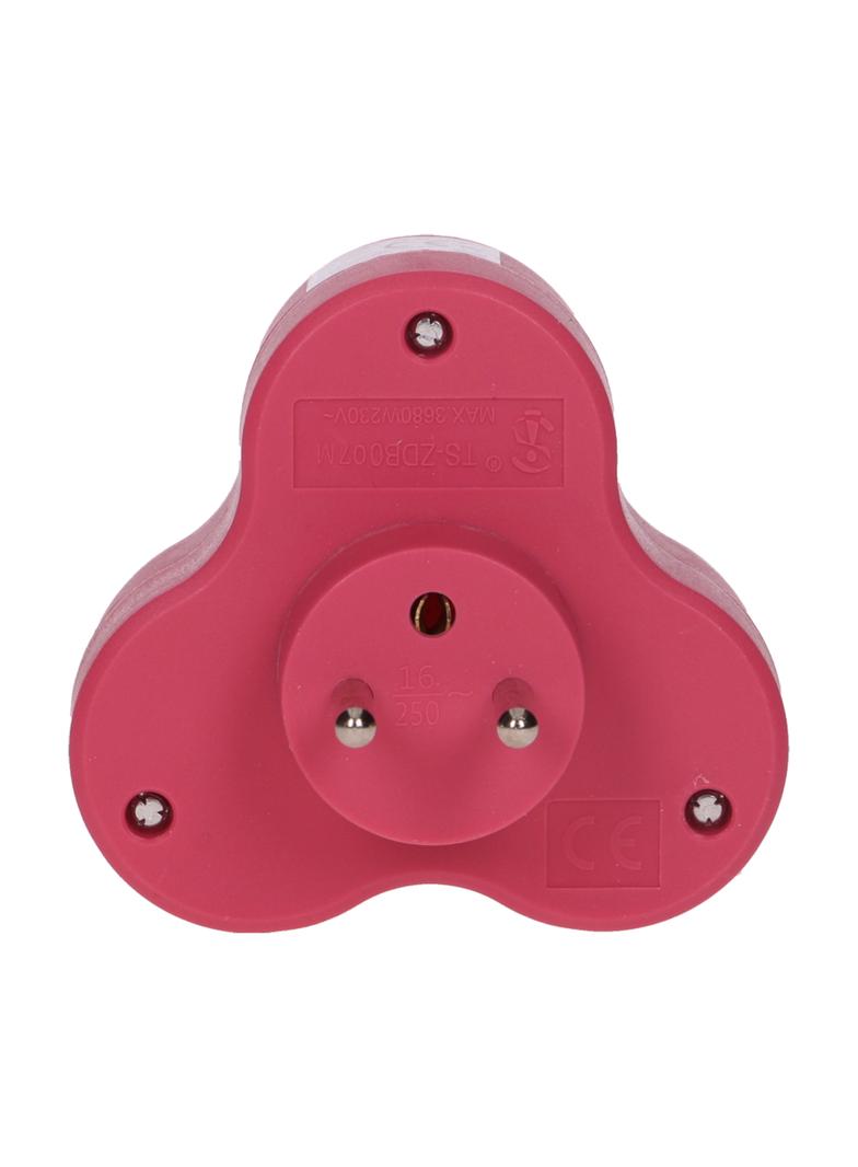 Rozgałęźnik 3x2P+Z, różowy OR-AE-13134/P ORNO