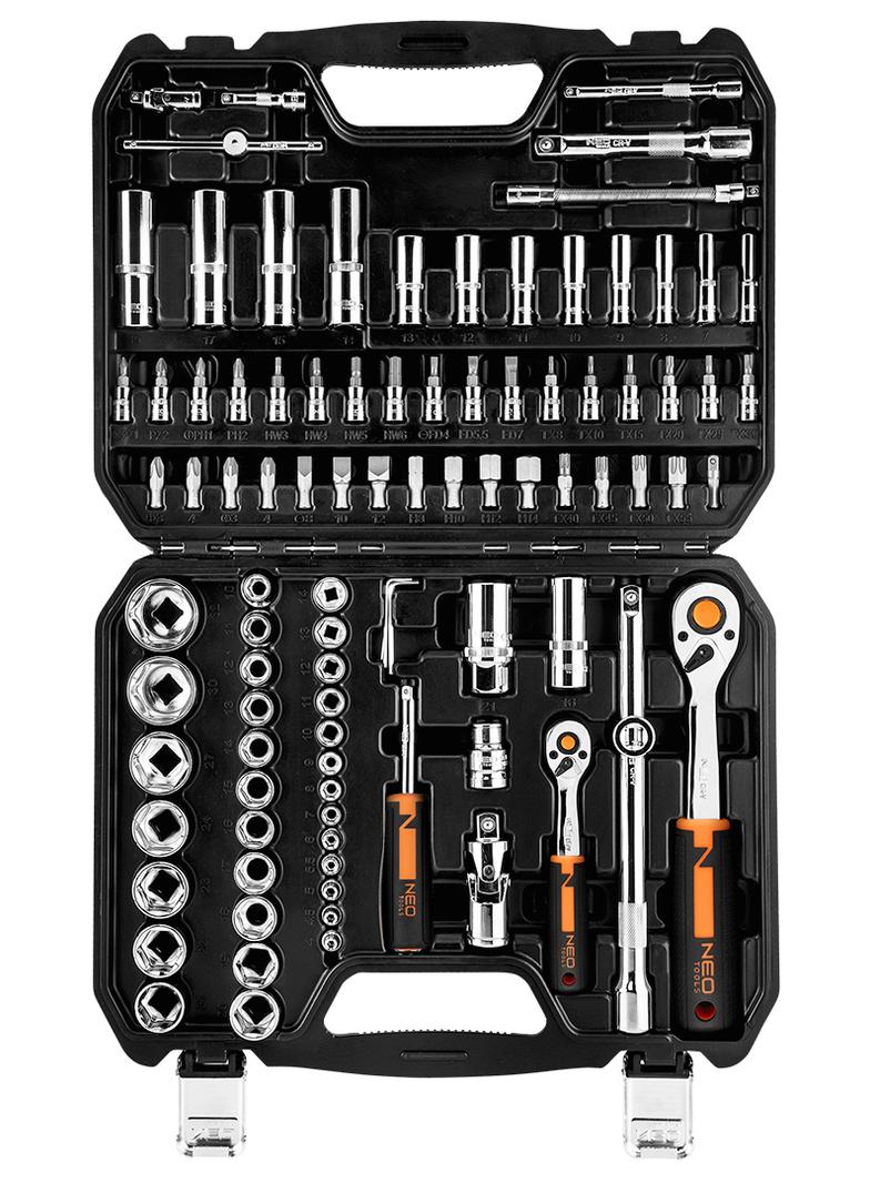 Klucze nasadowe, 1/4", 1/2", CrV, zestaw 94 szt.