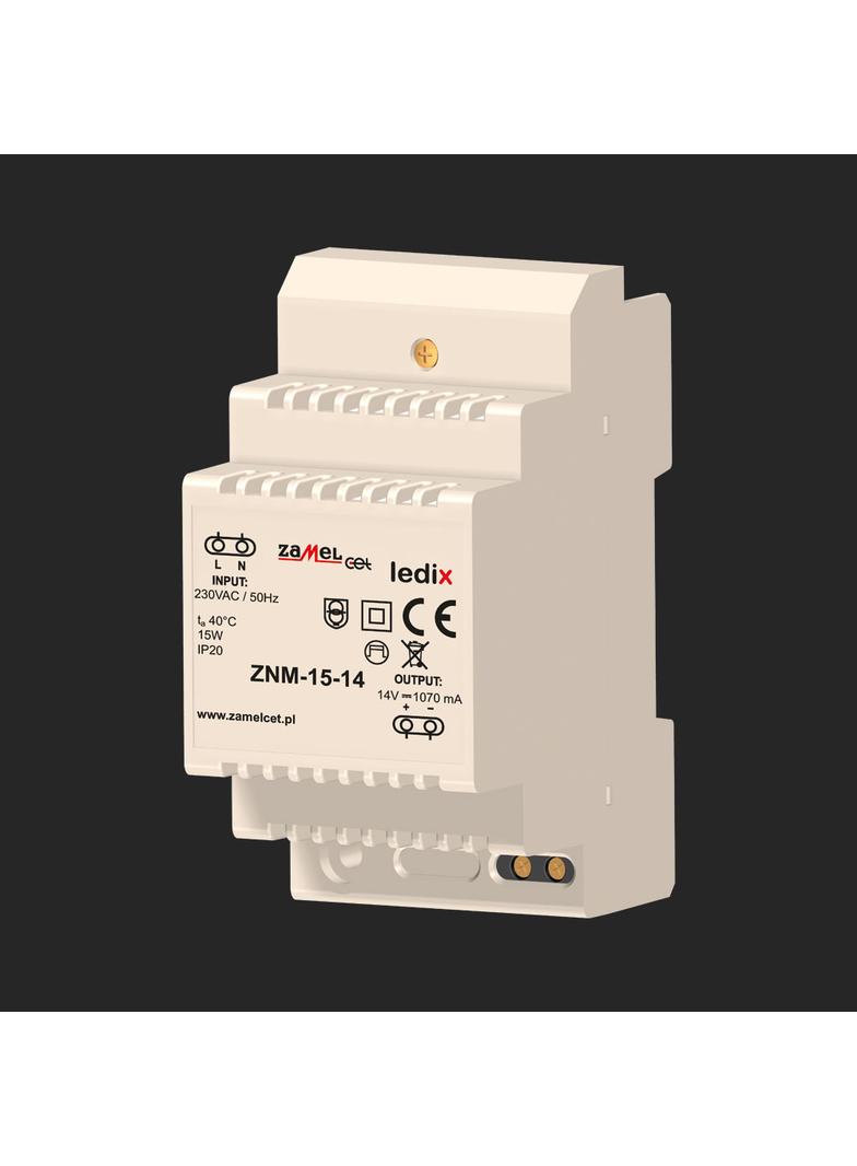 Zasilacz LED modułowy 14V DC 15W TYP: ZNM-15-14