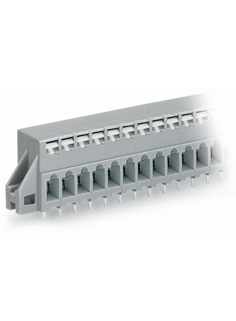 listwa przepustowa do p. drukowanych 3-bieg. szara raster 5 mm